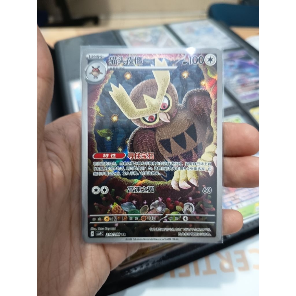 Noctowl 214/208 AR Pokemon trading card PTCG China