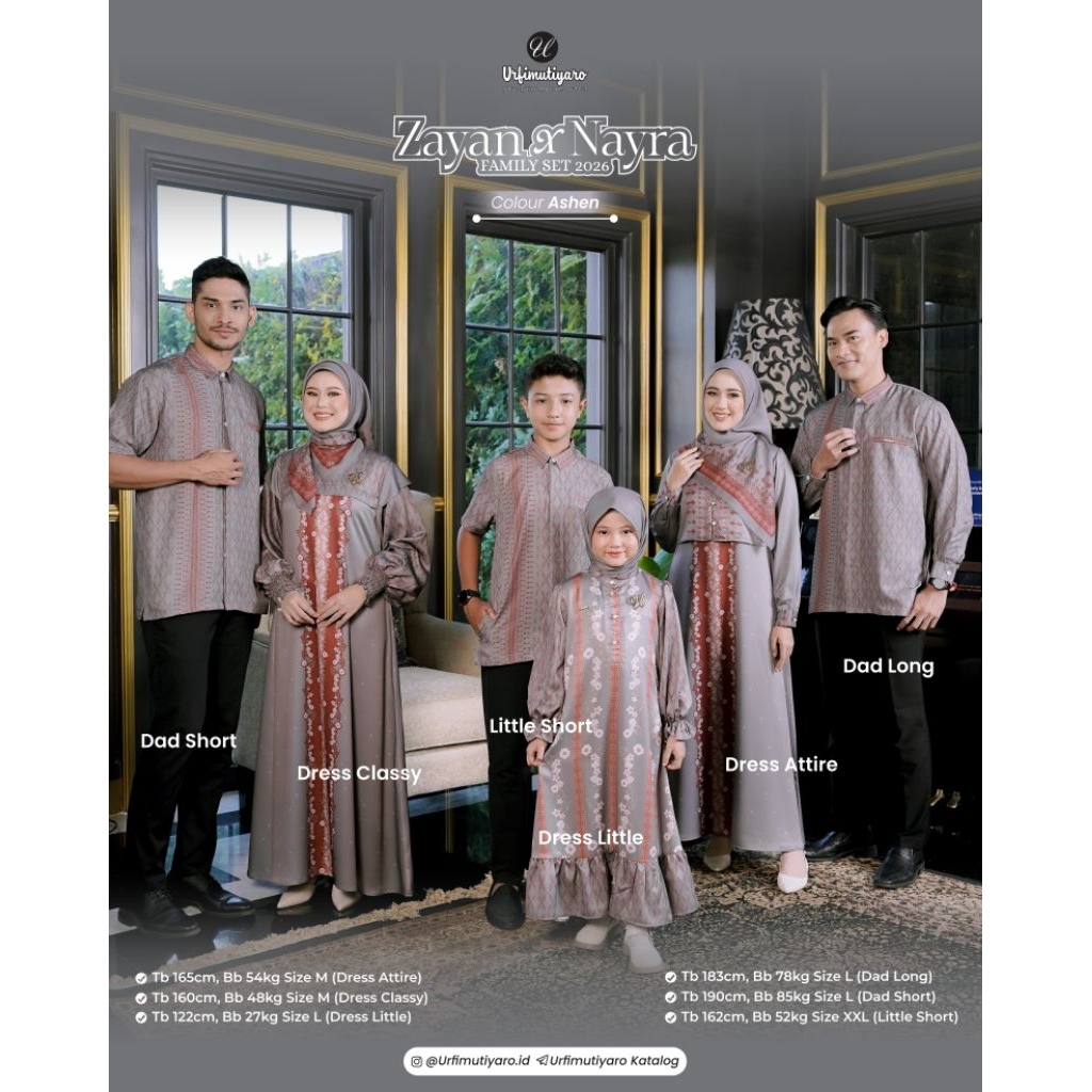 Urfimutiyaro - ZAYAN NAYRA Family Baju Couple Keluarga Sarimbit Lebaran Couple Gamis Kemeja