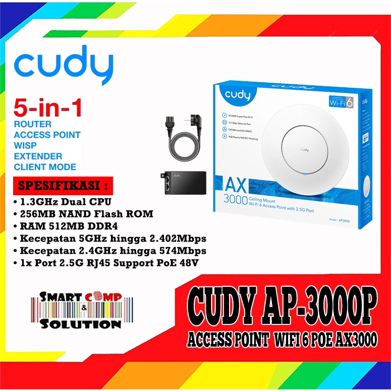 Acces Point Wireless Cudy AP-3000P / AP3000P / AP3000 WiFi 6 PoE AX3000 5GHz 2.4GHz Indoor