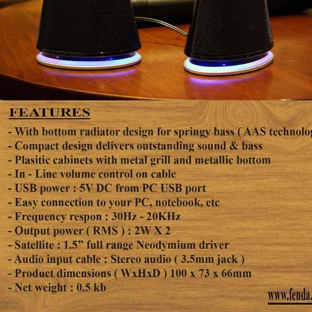 Fenda F&D V620 Plus Speaker Stereo Audio Jack For PC, Laptop, Notebook, HP - Fenda V620 +