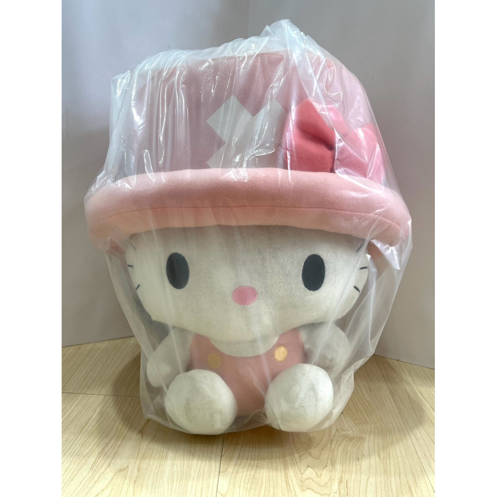New Original Japan Bandai Sanrio Jumbo 35 cm Hello Kitty x One Piece Tony Chopper Plush Doll Boneka
