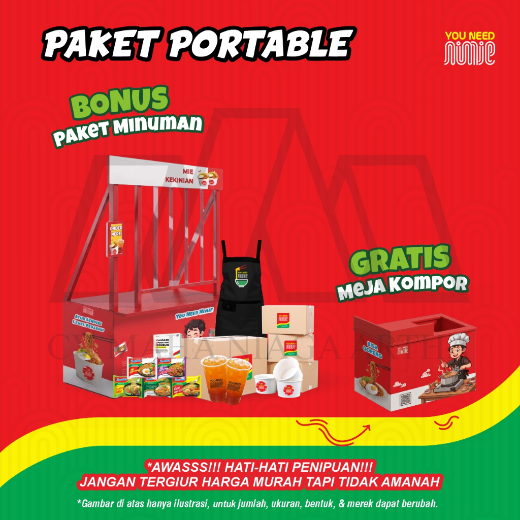 Paket Usaha Warmindo Sudah ada Gerobak - Paket Portable