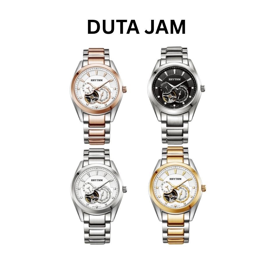 JAM TANGAN PRIA RHYTHM AUTOMATIC A1402 S01 S02 S03 S04 SILVER STAINLESS STRAP