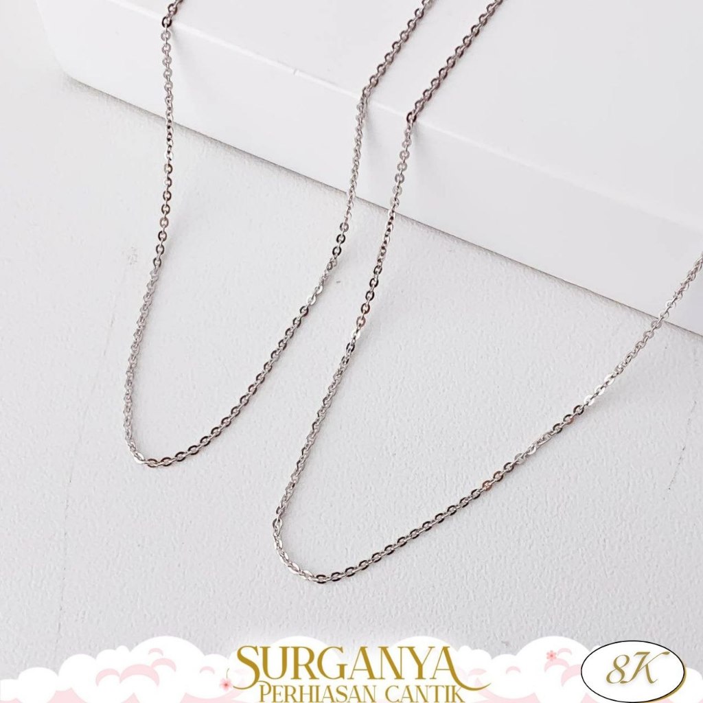 Kalung Emas Putih Kadar 8K Model Koye Berat Ringan Macan Gold