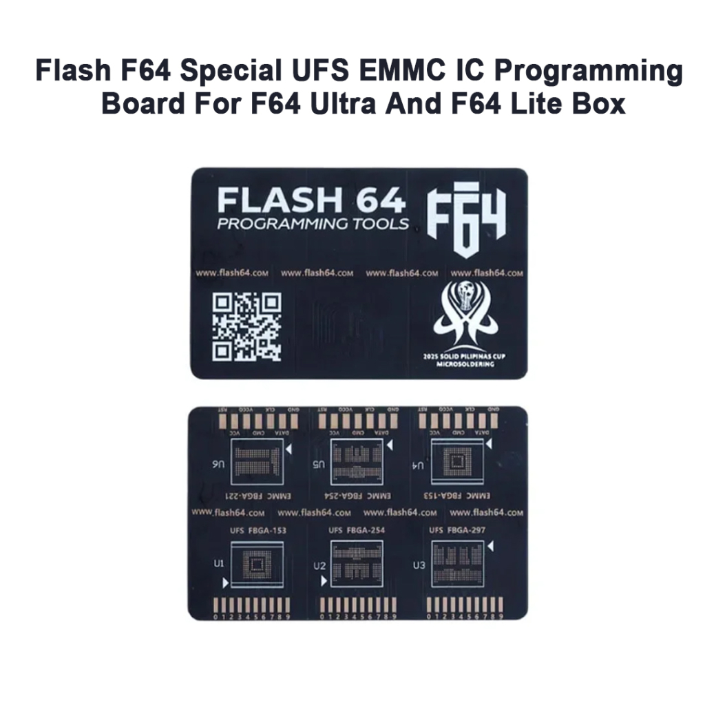 F64 ISP Card - Flash 64 BGA ISP Board - BGA SOLDERING F64 PCB Adapter eMMC UFS - BGA Card F64 / Solu