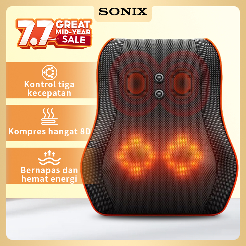 Sonix Bantal Pijat Massage SMS02 Portable Alat Pijat Elektrik Terapi Pijat Bahu Dan Tulang Belakang 