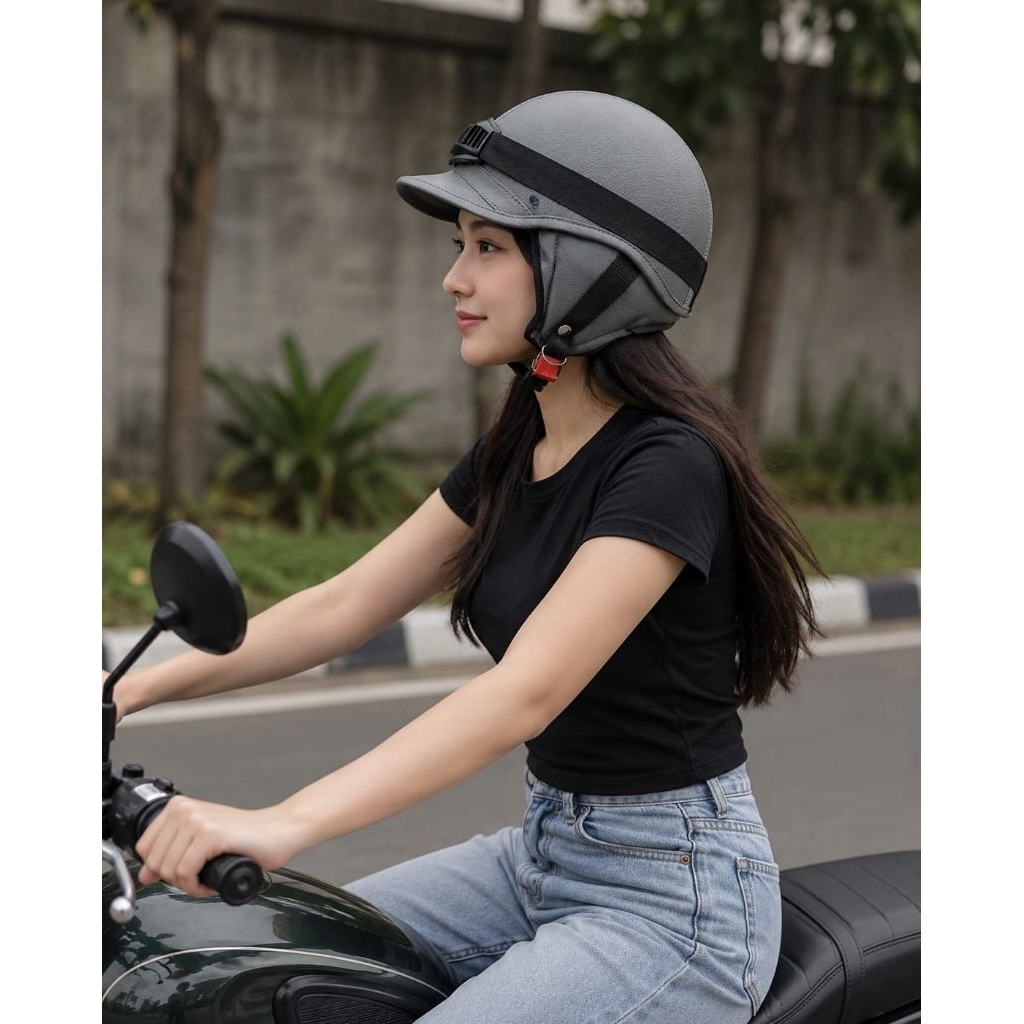 Helm classic model japan terbaru cocok untuk sepeda listrik/helm retro chip/helm castom/helm jadul/h