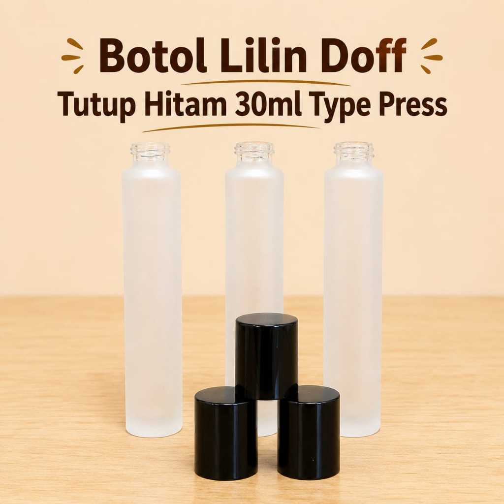 Botol press Doft 30ml/Botol lilin/reffil parfum/Tutup Hitam/TERMURAH