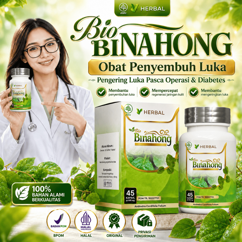 Bio BINAHONG - Ekstrak Daun Binahong Kapsul Penyembuh Luka Pengering Luka Operasi Cepat Kering ORI