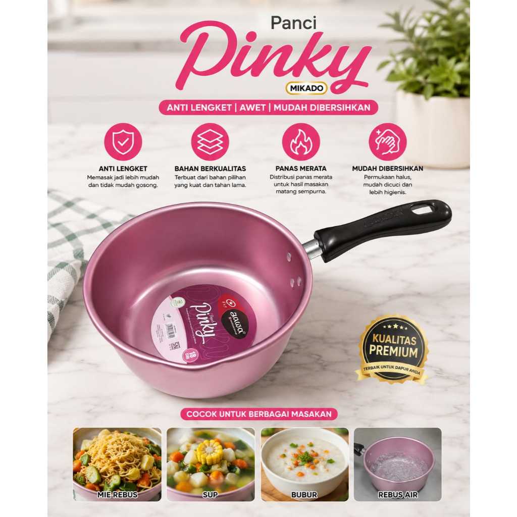 Panci Mie Panci Murah Panci Pinky Mikado 16CM Panci Pinky Mikado 18CM