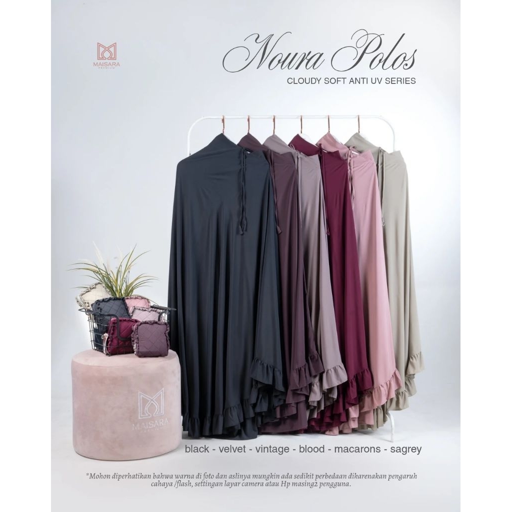 Mukena Noura Polos Maisara Premium | Mukena Travel Polos Dewasa Maisara Premium