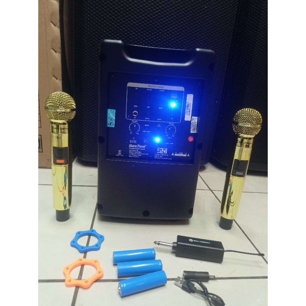 speaker portabel aktif baretone max06bx plus 2mic pegang mko kimiso