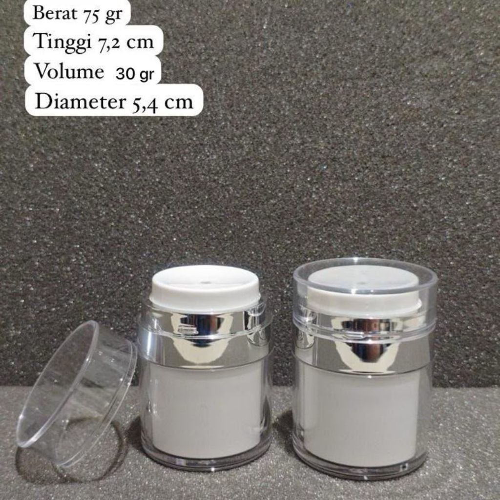 Airless Jar Pot Cream / Botol Pump Atas - Cream Lotion Skincare - 30 ml