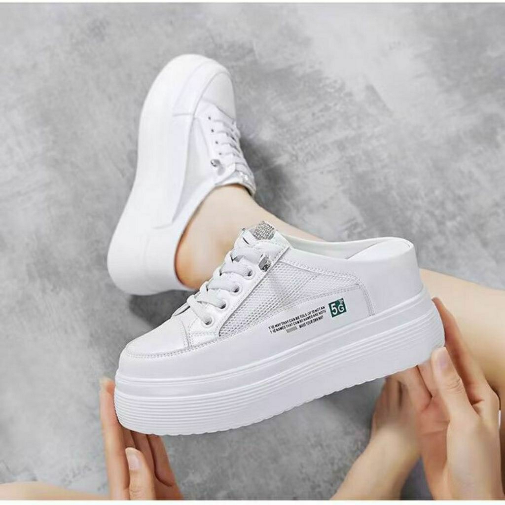 Sepatu Sandal Tali | Wedges Selop Tali Wanita Import | Sneakers Mules