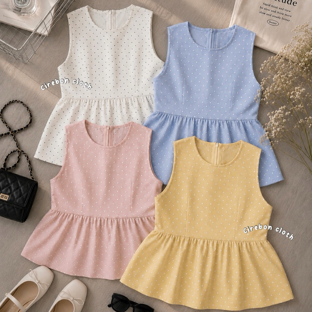KIYANA - Nayara inner top sleeveless / Inner polkadot / Polkadot top / Polkadot Inner