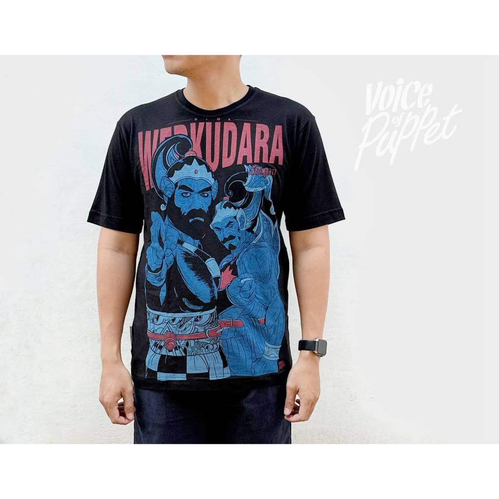 Werkudara Bima Biru,  Manual Waterbased, Voice of Jogja bahan Bamboo Cotton HItam