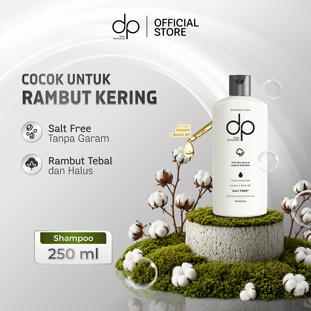 DP Daily Perfection Shampoo Moisturizing Care 250 ml - Salt Free Shampo Bebas Garam Sampo Keratin Bi