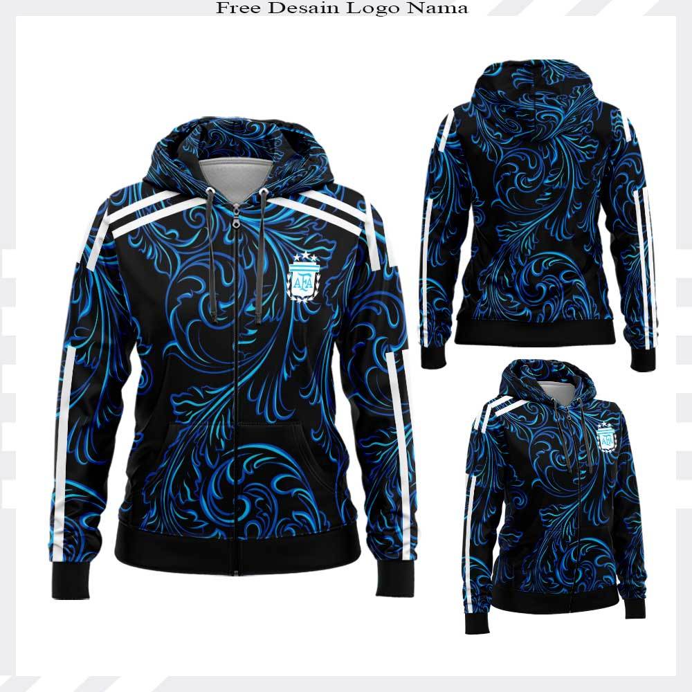 Jaket Hooddie Contingent Argentina Terbaru - Jaket Suporter Fantasy Argentina Fulprint