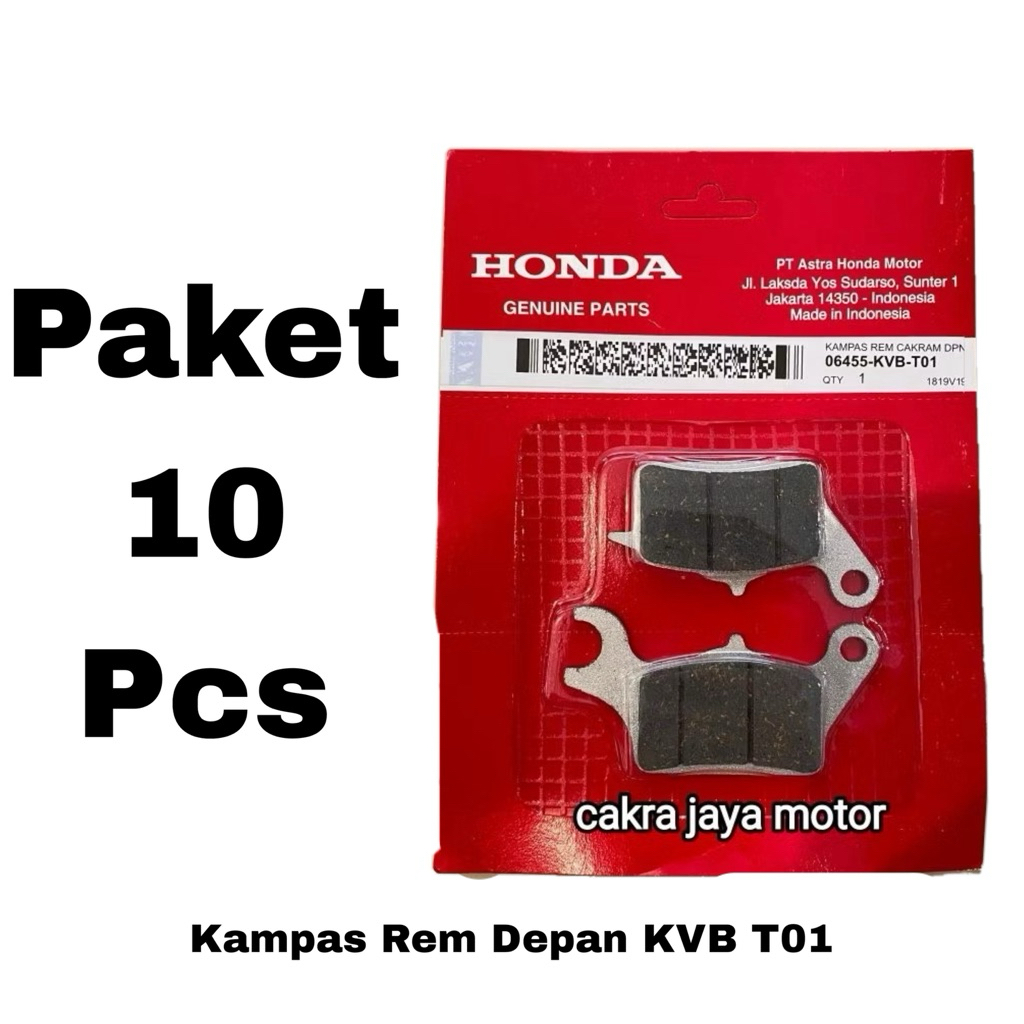 PAKET 10 PCS Kampas Rem Depan Dispad KVB T01