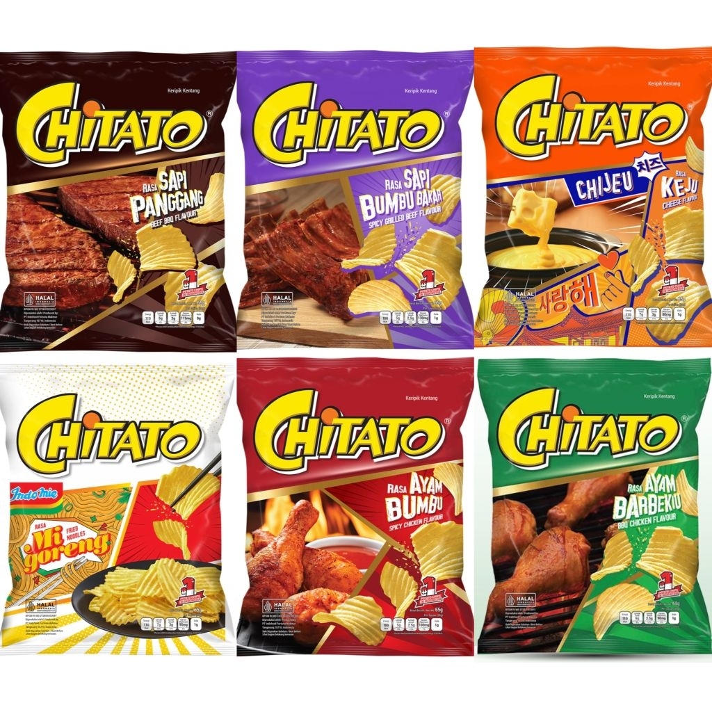 CHITATO Aneka Keripik Kentang Sapi Panggang Bakar Keju Supreme Ayam Bumbu Indomie Goreng