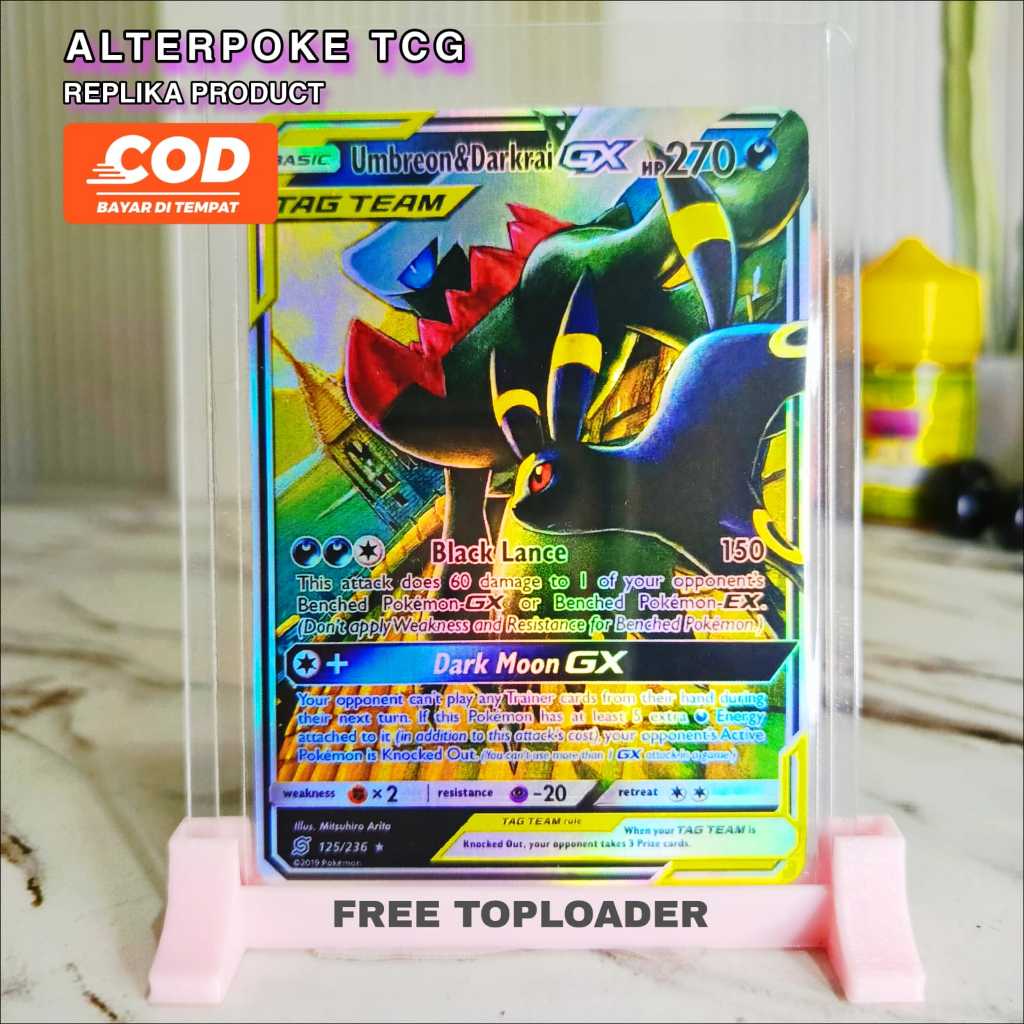 Umbreon & Darkrai GX 125/236 Unified Minds Ultra Rare Holo Replika Card