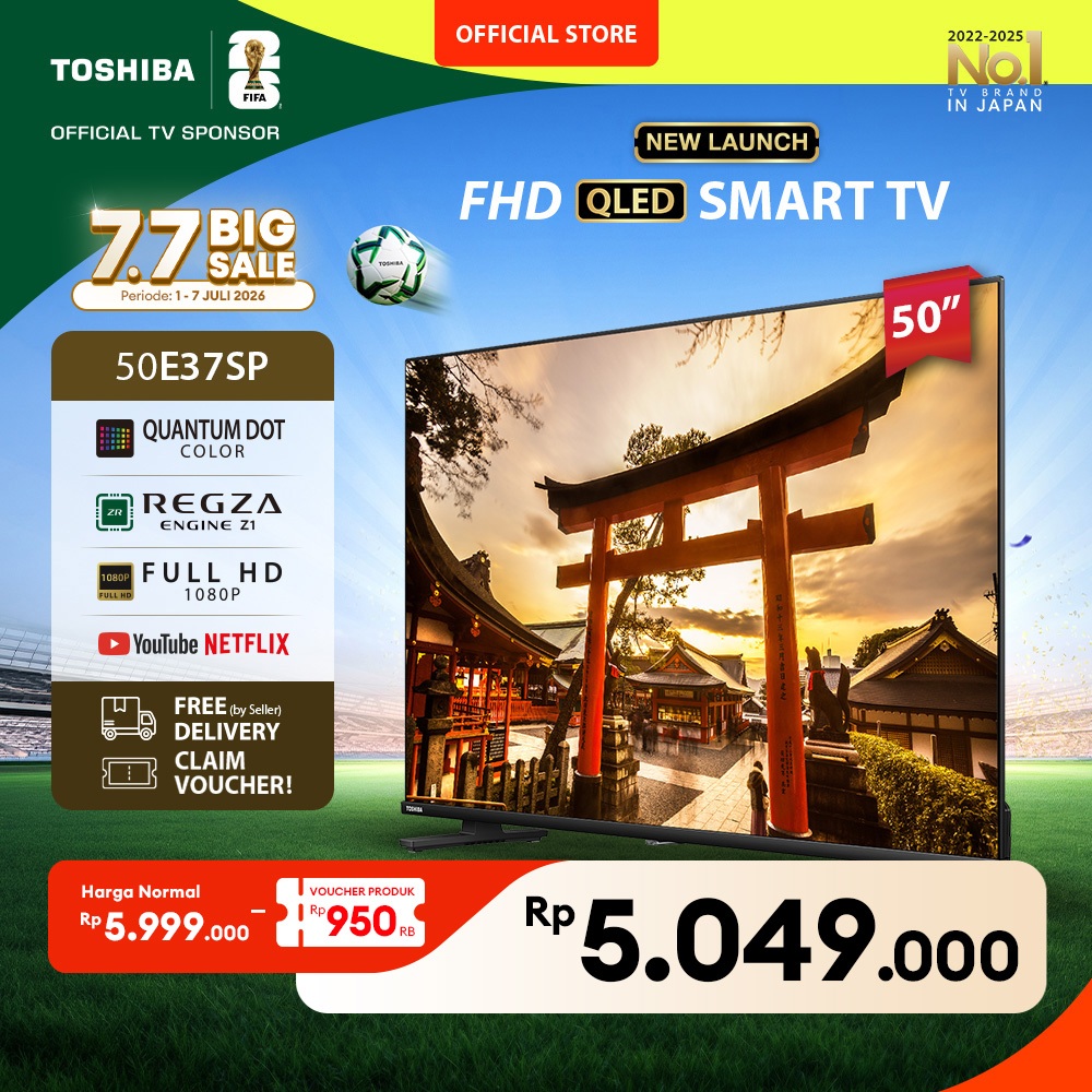 [KHUSUS ONLINE] Toshiba TV 50" QLED FHD Smart TV - Dolby Audio Netflix Disney+ Youtube Screen Sharin