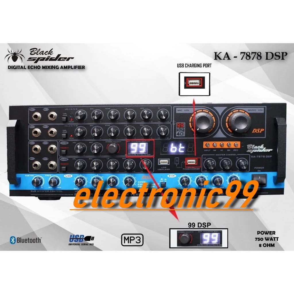 power ampli BLACKSPIDER ka7878dsp AMPLI BLACK SPIDER KA7878 DSP KA 7878 99 DSP