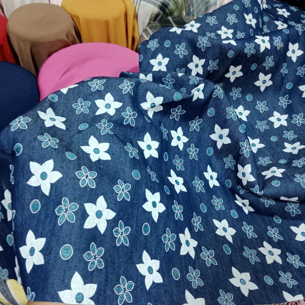 kain jeans motif/katun shof jeans Suir (harga per meter)