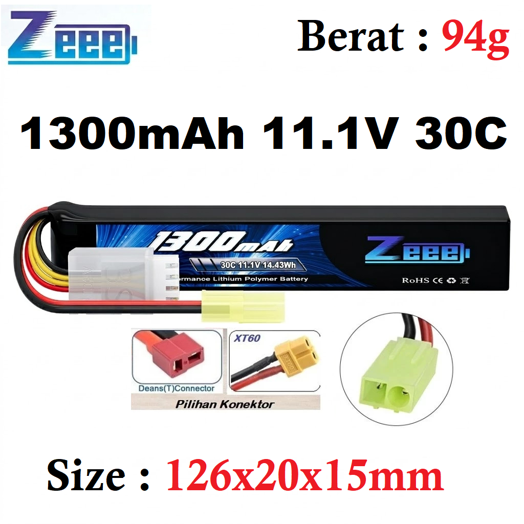 Lipo Sugus Zeee 1300mah 3s 11.1v 30C Lipo Battery AEG wgb water gell blaster