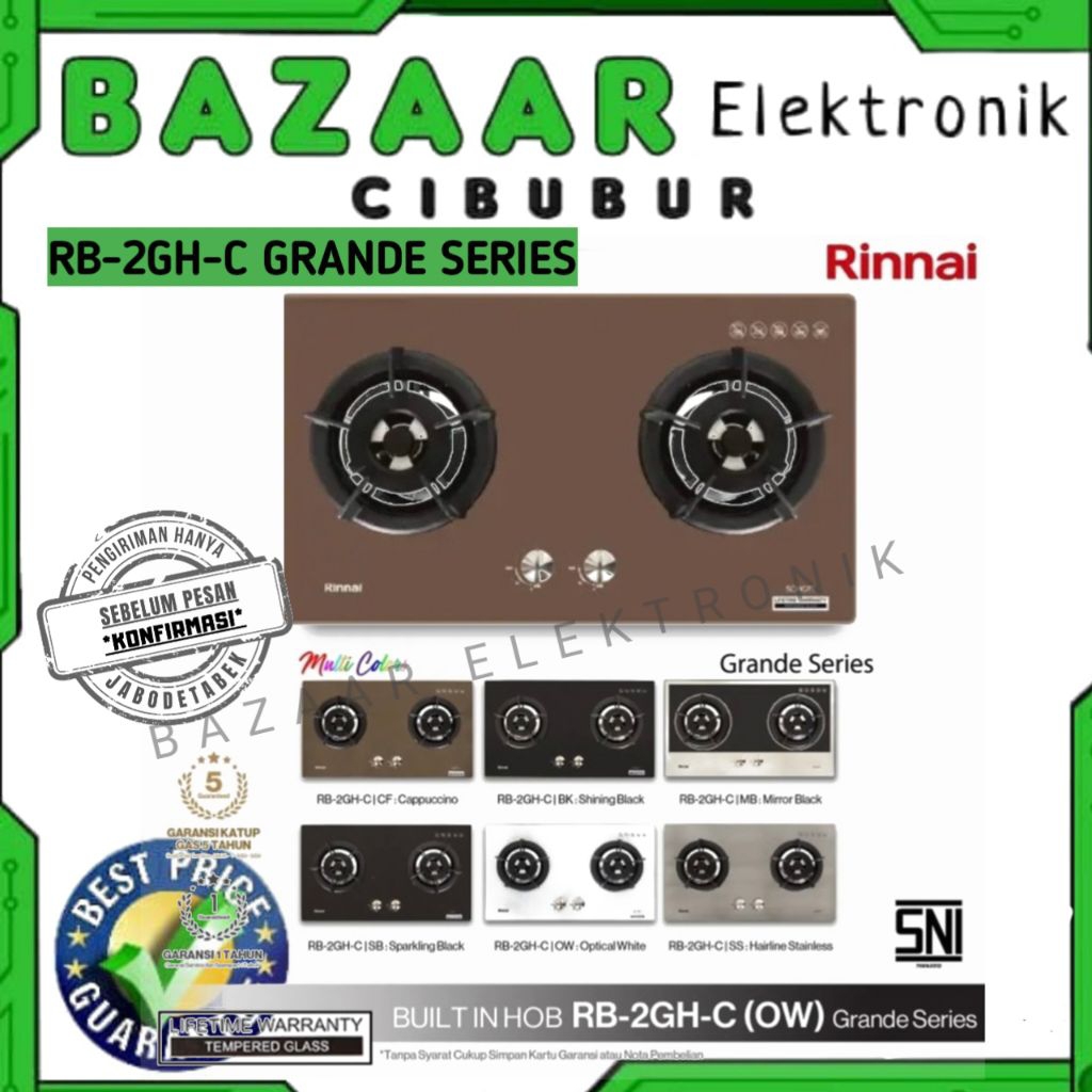 RINNAI RB-2GH-C BK/CF/MB/SB  RB-2GH-C(BK) RB-2GH-C(CF) RB-2GH-C(MB) RB-2GH-C(SB) KOMPOR GAS TANAM 2 