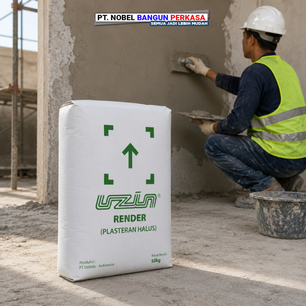 Semen Mortar UZIN Render 50 Kg Plester Acian Instan Dinding Mortar Serbaguna Tembok Bata Ringan Hebe