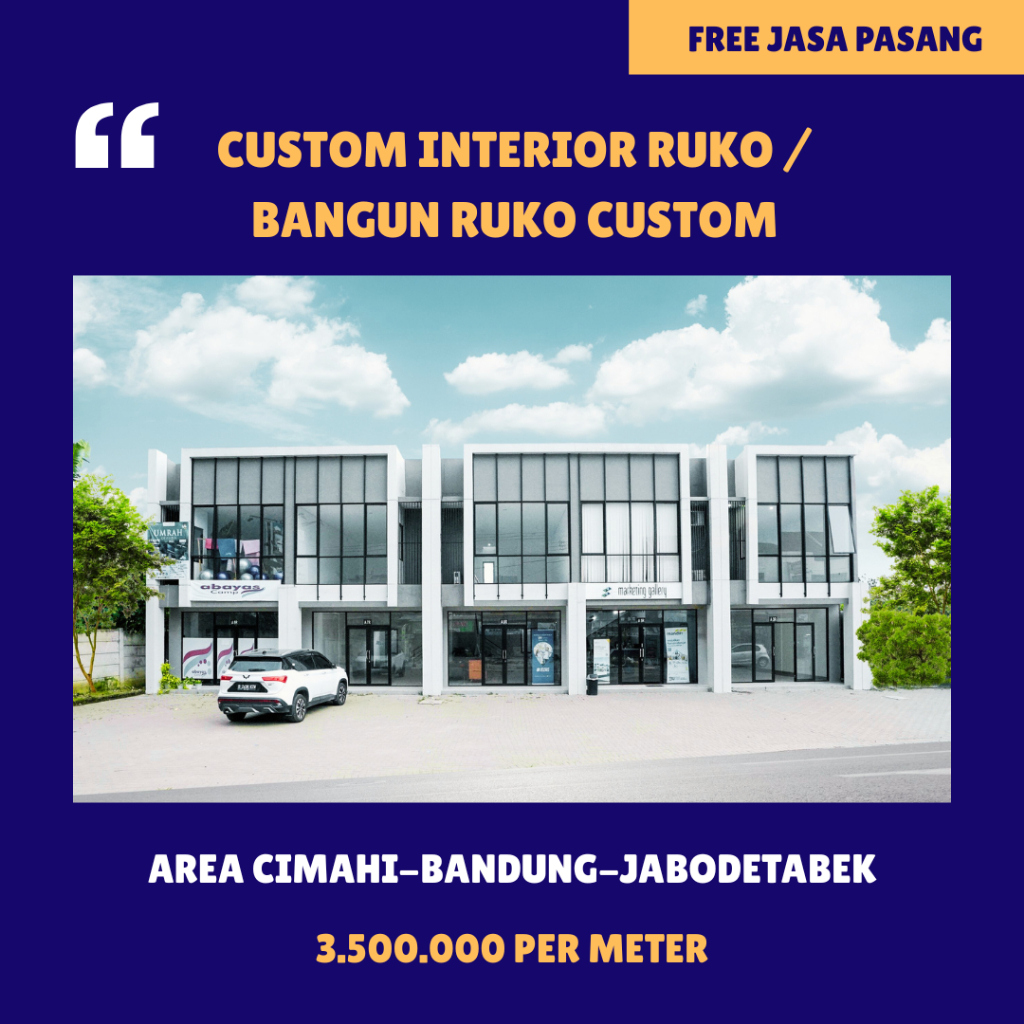 Jasa Interior Ruko Custom Per Meter | Interior Toko, Kantor, Cafe, Klinik & Showroom | Maye Design &