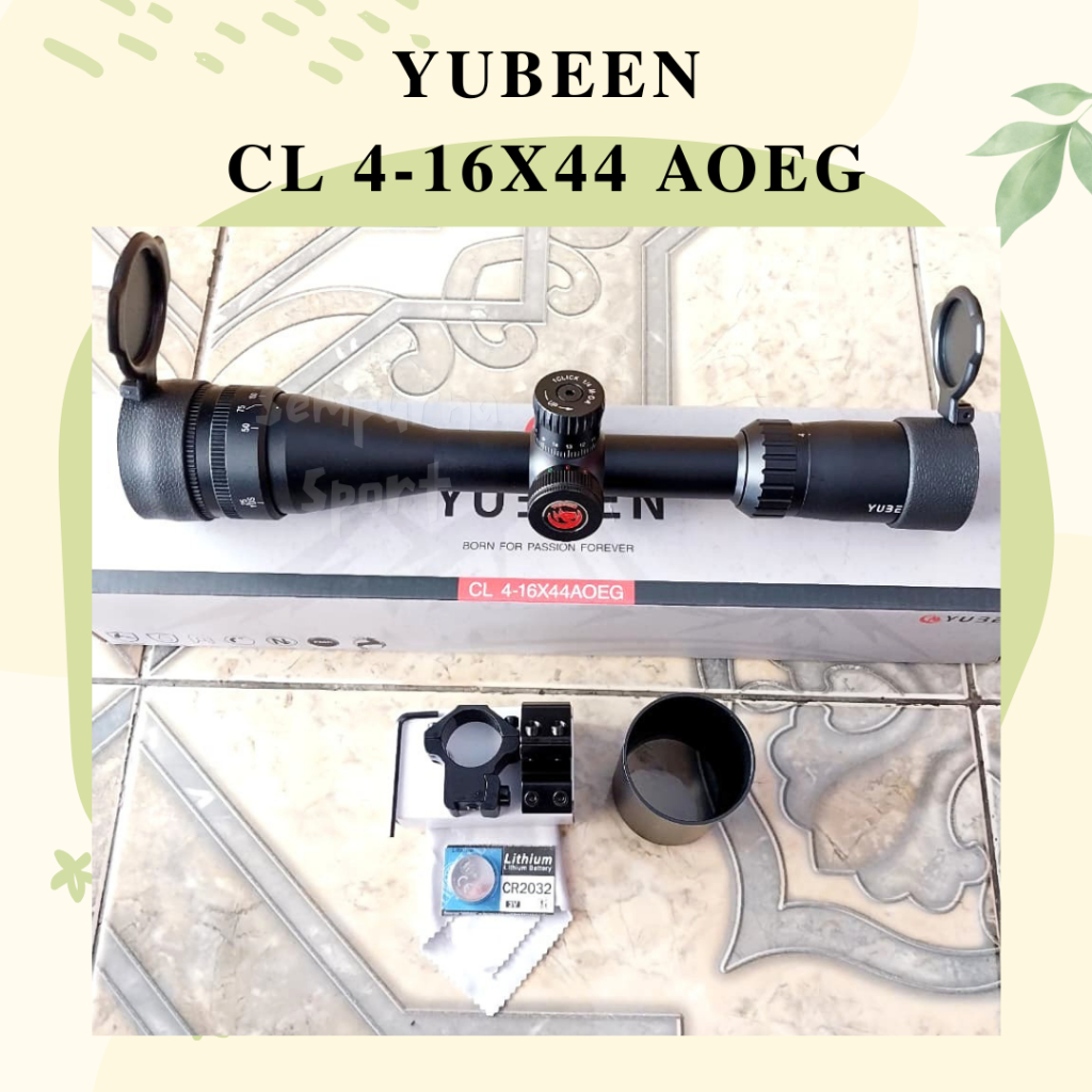 Jual Teleskop YUBEEN CL 4-16X44 AOEG | TELESKOP YUBEEN CL 4-16X44 AOEG Retikel Jernih Tahan Getar