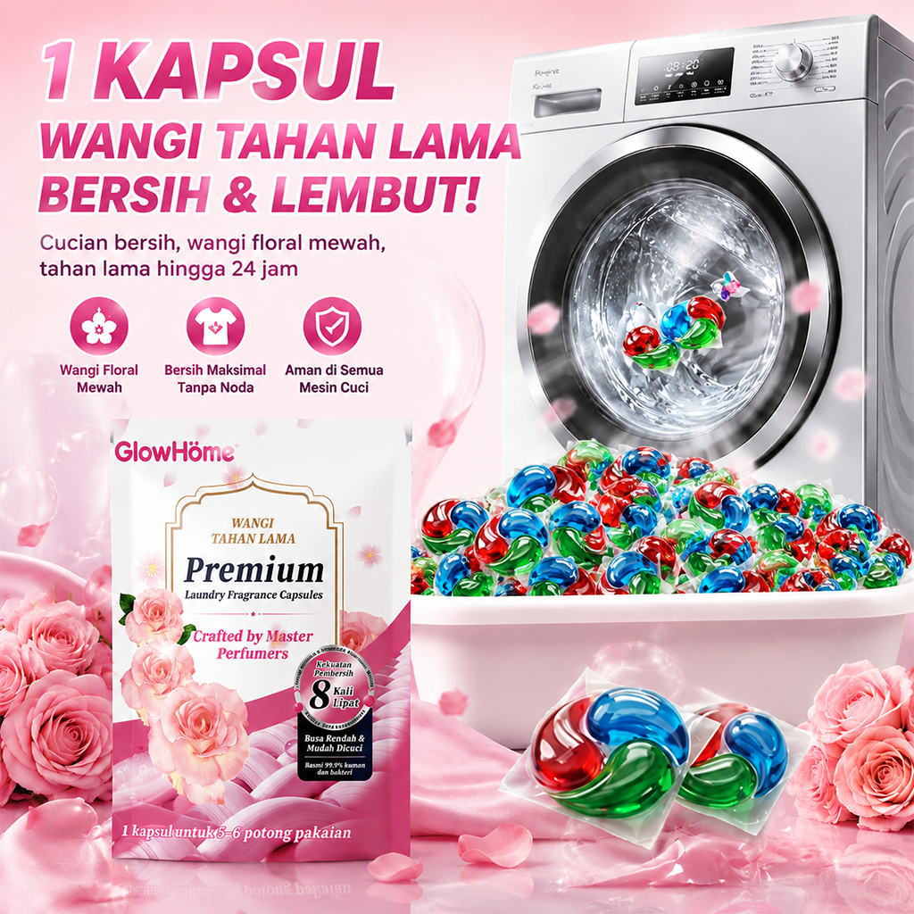 Laundry Pods Premium 10X Kekuatan Membersihkan Antibakteri Pelembut Pakaian Praktis Sekali Pakai