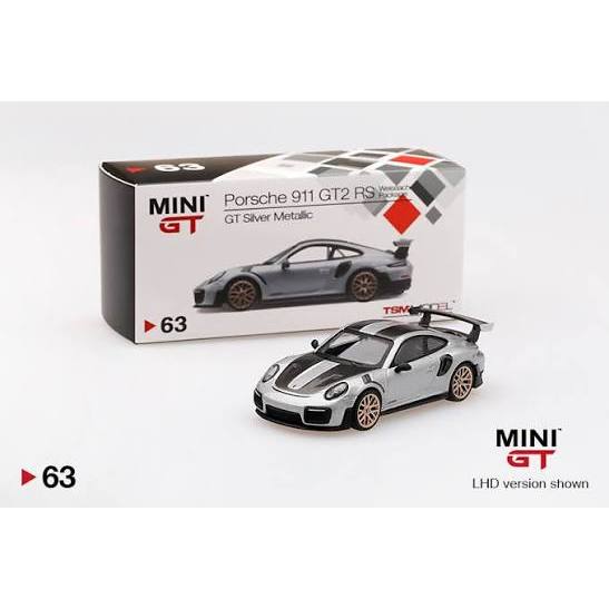 Mini GT 63 Porsche 911 GT2 RS Weissach Package GT Silver Metallic