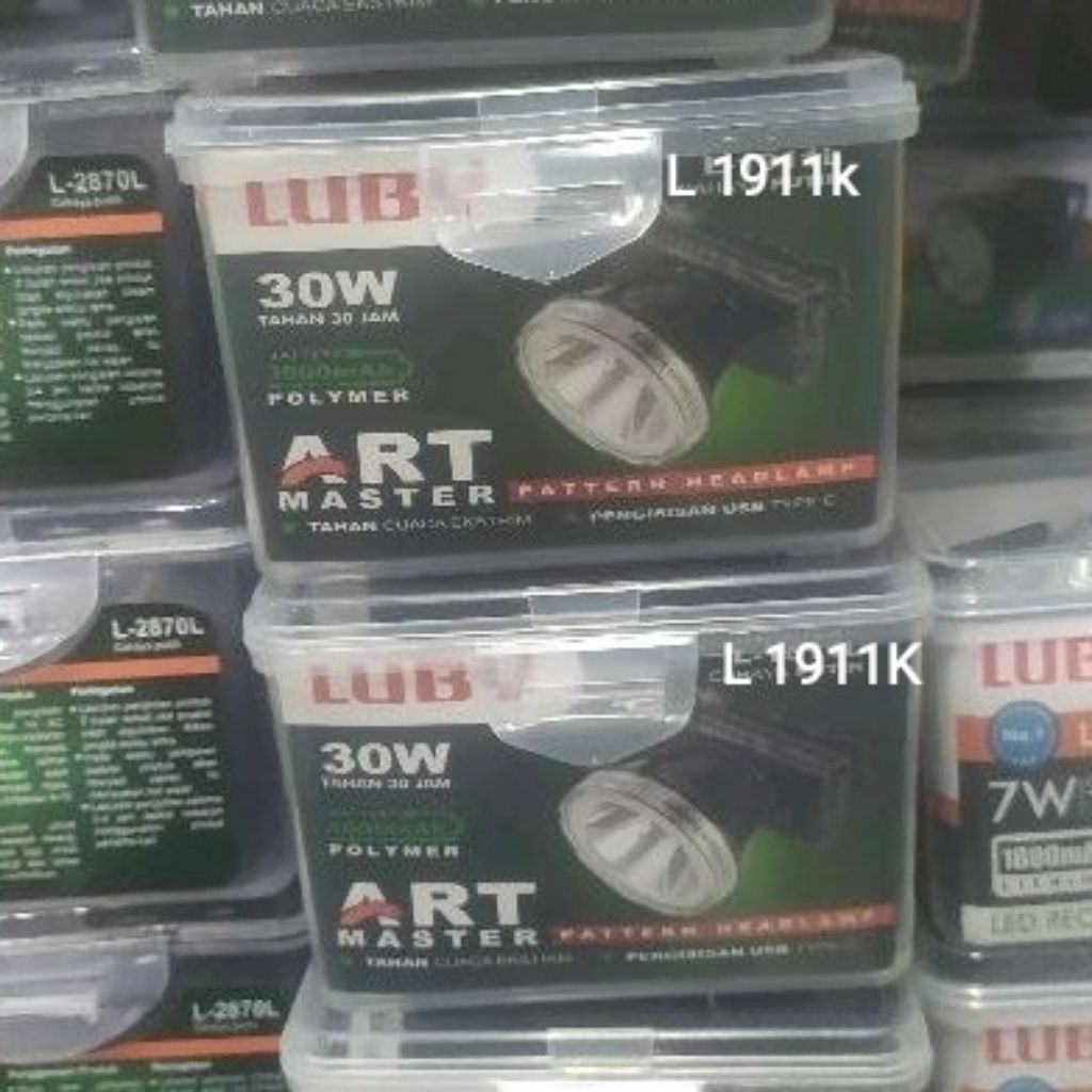 SENTER KEPALA Luby L1911K 30 WATT L 1911/K cahaya kuning