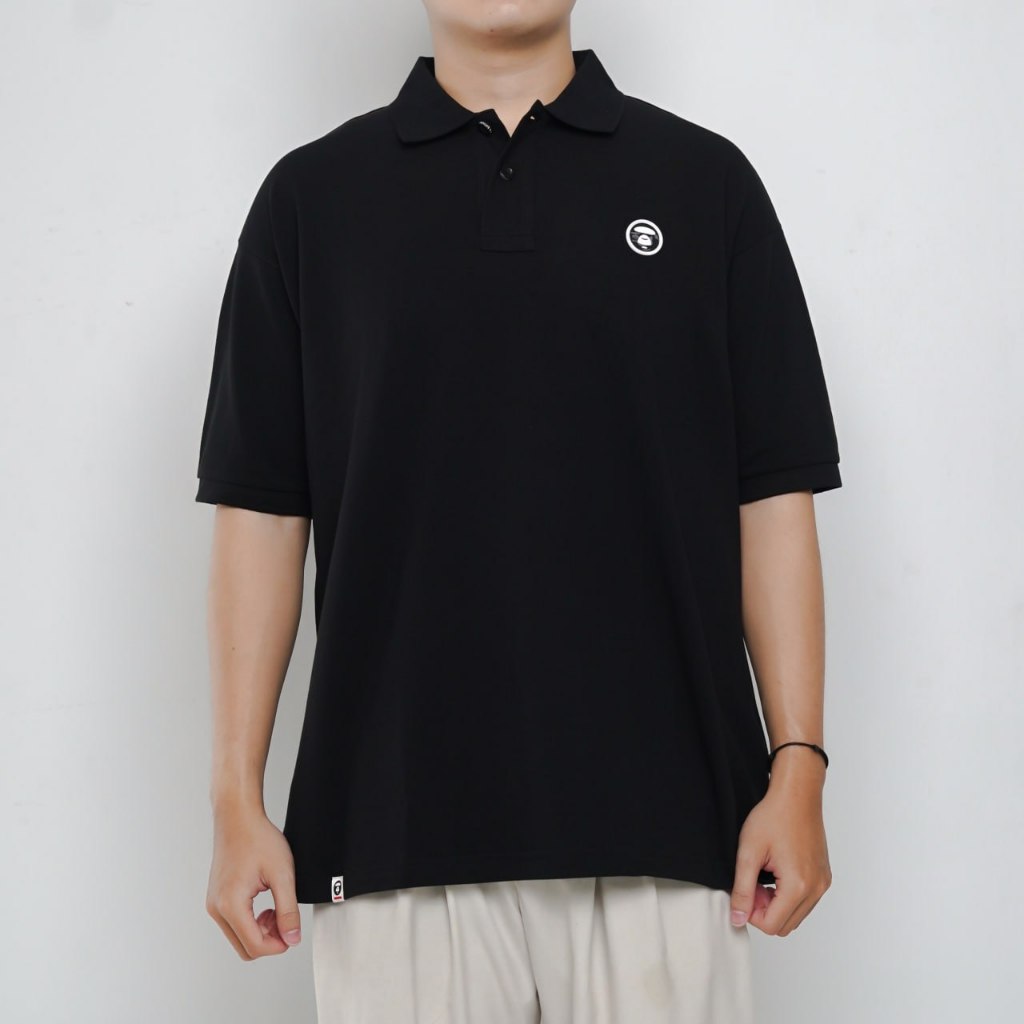 Polo AAPE HEAD PATCH POCKET WHITE BLACK POLO 100% ORIGINAL