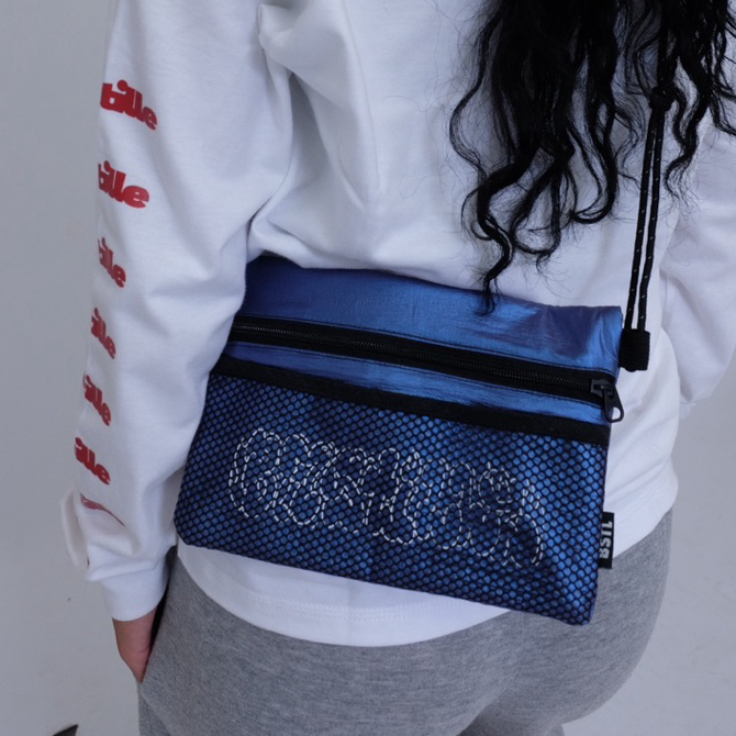 Bastillebrand Sling bag Hologram blue | Grafiti | Tas selempang | Tas kacer | Tas sekena | Reflektif
