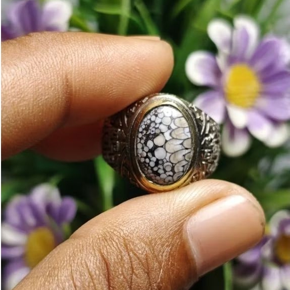 Cincin Batu Akik Jipen Sisik Ular Madura