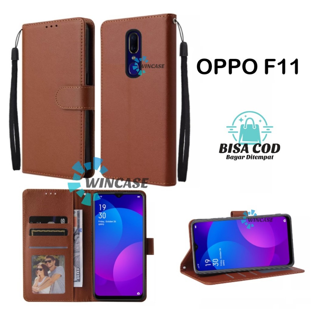Flip Cover Kulit OPPO F11 - Casing Dompet Wallet