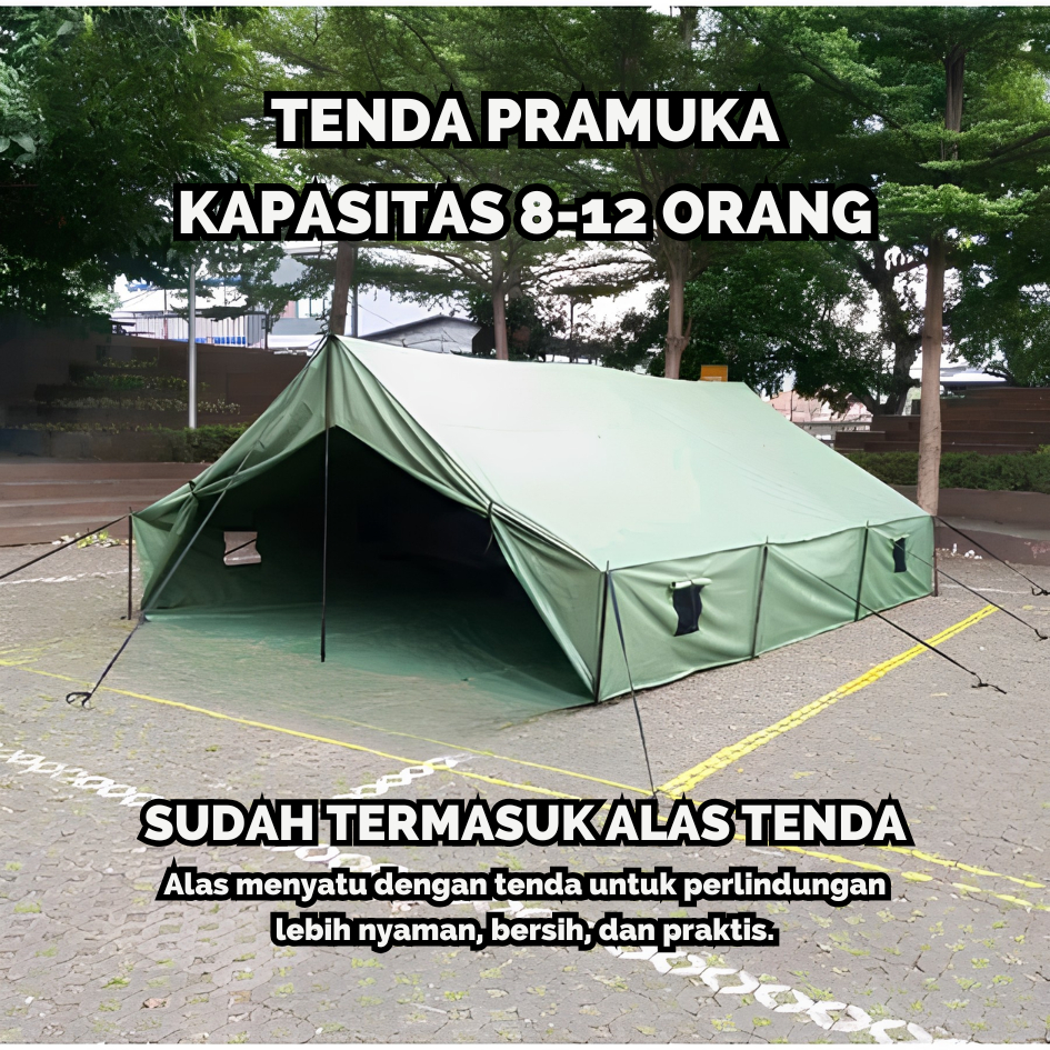 Tenda Kemah Camping Prisma Gunung / Pramuka Sekolah Bahan & Terpal Anti Air Waterproof - Free Tas Te