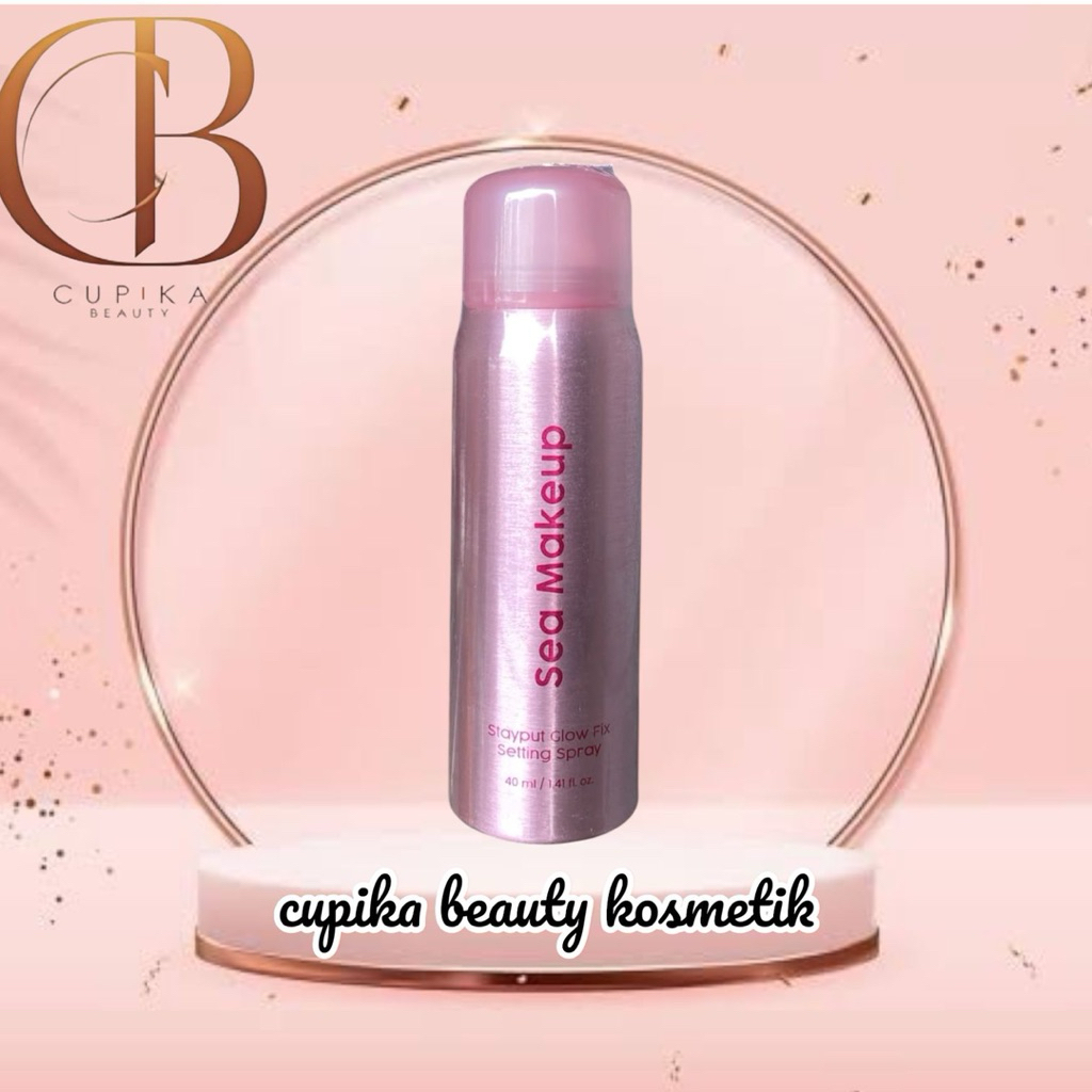 ic.bx} SEA MAKEUP stay put glow fix setting spray 40 ml wajah flawless glowing hasil tahan lama