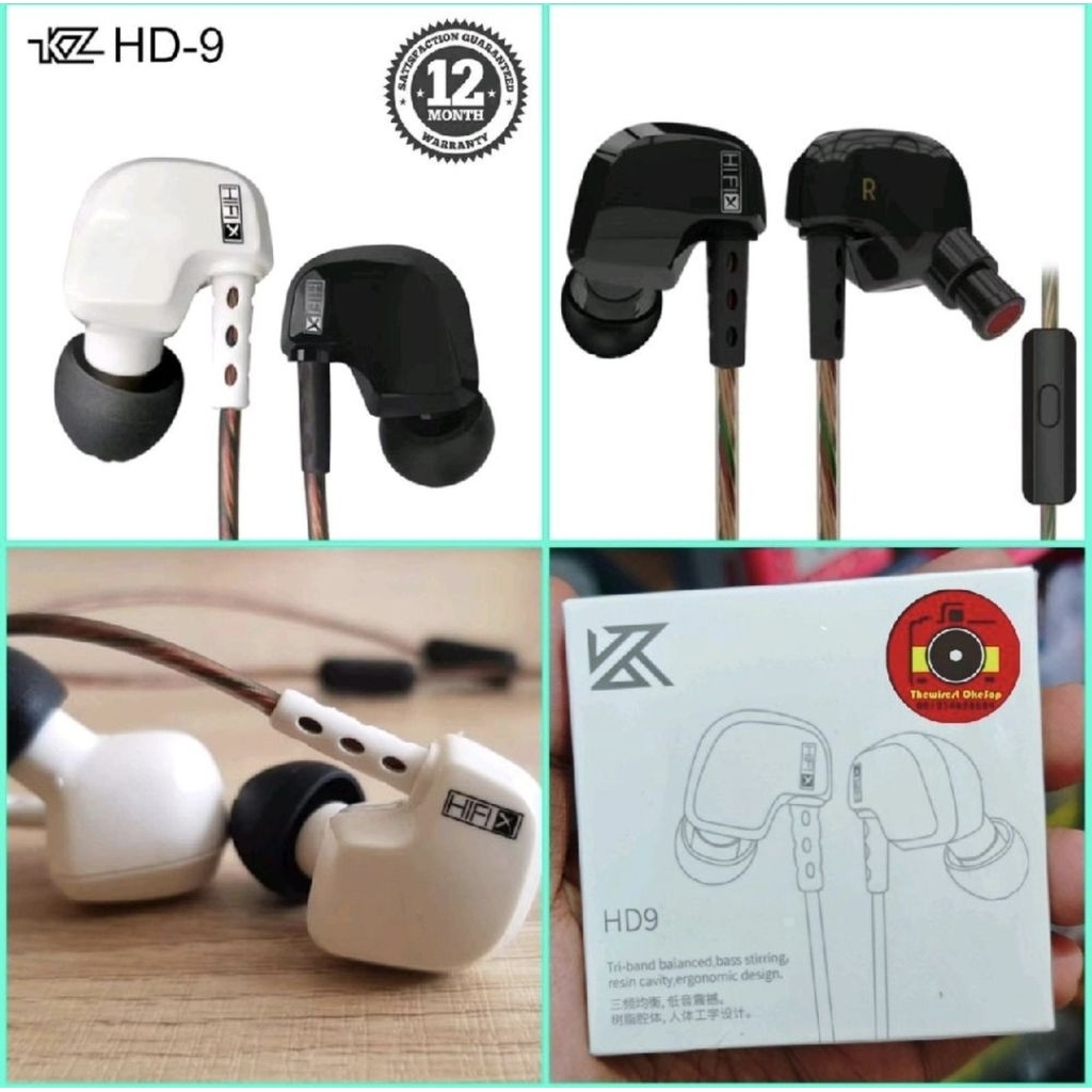 KZ HD9 Earphone Headset Knowledge Zenith kabel 3.5mm mic