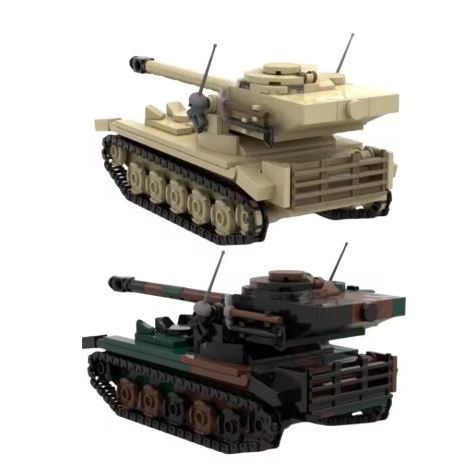 Hot AMX-13 Light Tank Model Military DIY Assemble Bricks Building Blocks Educational Toys Military A