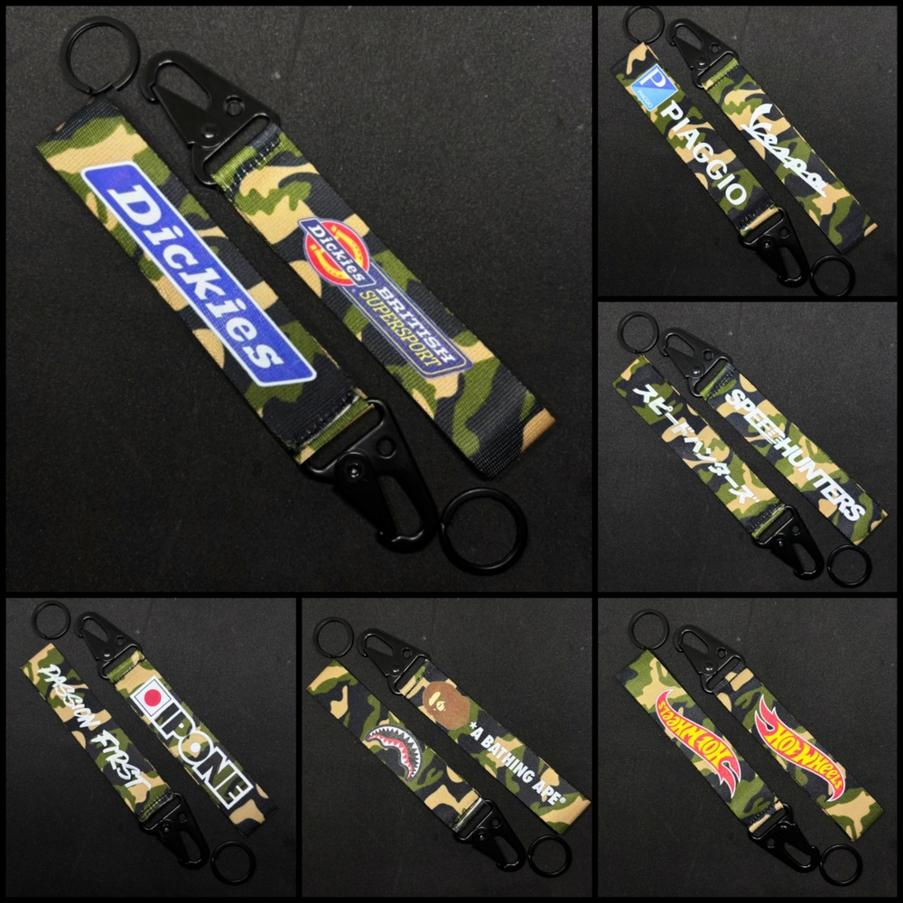 GANTUNGAN KUNCI VESPA BAPE KEYCHAIN HOTWHEELS KEYCHAIN IPONE SPEEDHUNTER DICKIES BAHAN WEBBING BIKIN