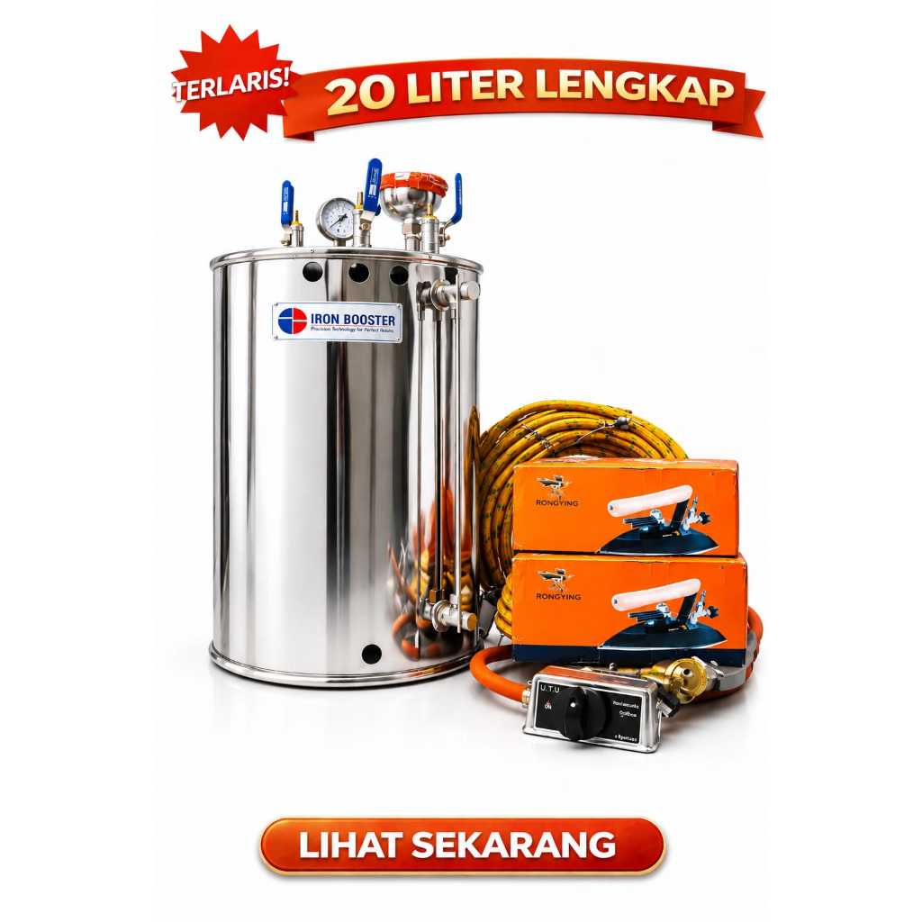 Setrika Uap Ukuran 20 liter Full sett - Setrika Uap Laundry - Setrika Uap Pakaian Laundry