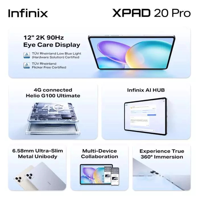 Infinix XPad 20 Pro 12" 16GB RAM + 512GB ROM | Super Cepat & Smooth | Layar Besar | Garansi Resmi