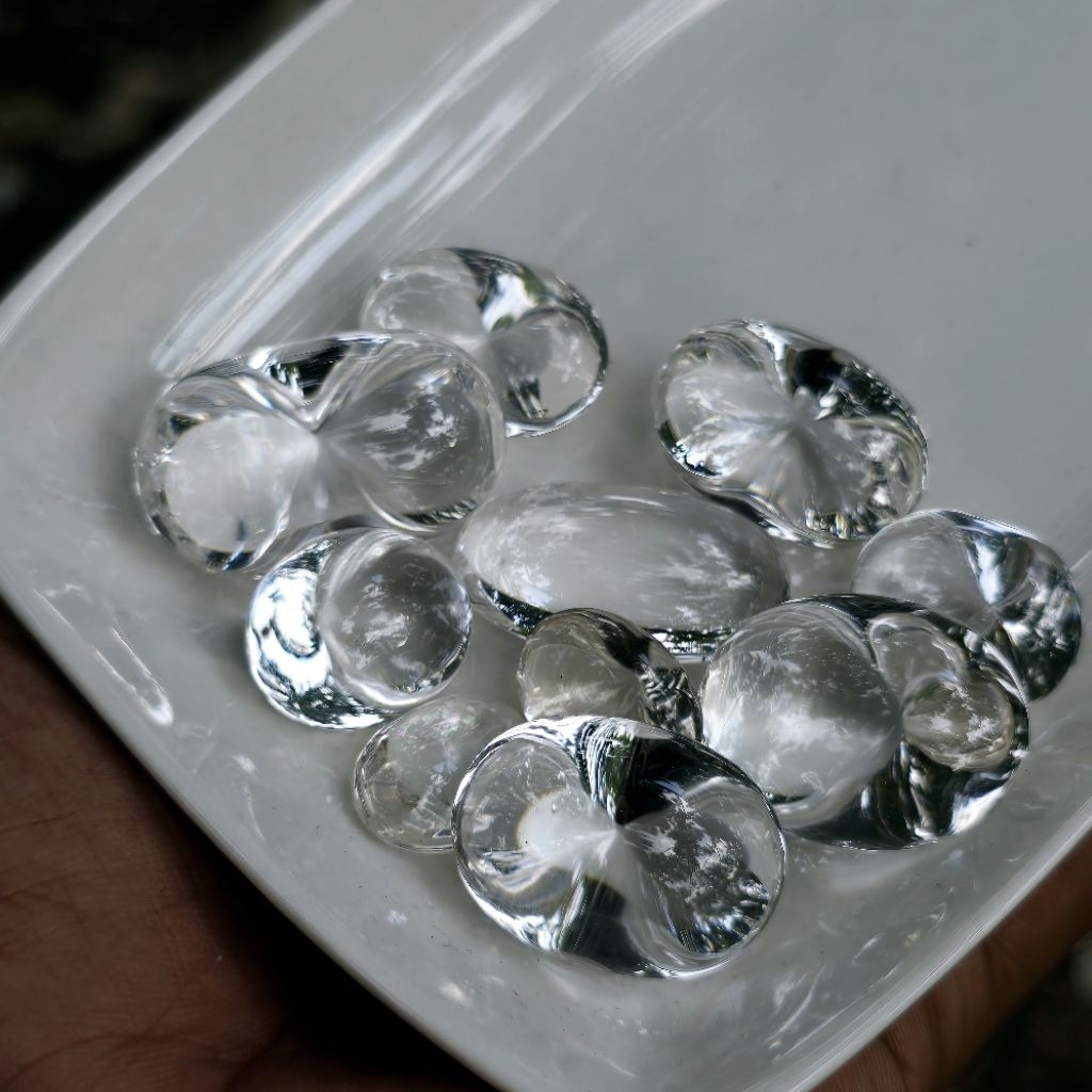 batu kinyang air crystals bening alami lostone dari bangka belitung