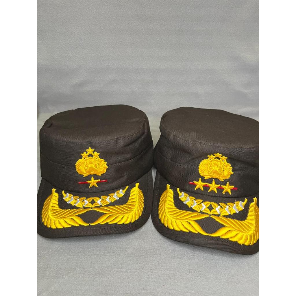 Plikep Komando PATI BINTANG 1 DAN BINTANG 3 POLRI SUPER PREMIUM / Topi Komando BINTANG 1 DAN BINTANG