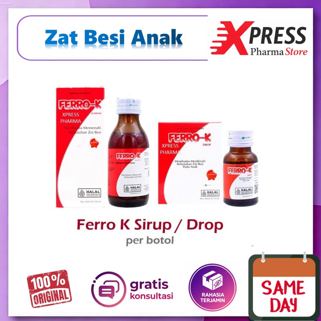 XPRESS  Ferro-K -  Drops / Sirup Suplemen Vitamin Zat Besi Ferro K Fero-K Fero K FerroK FeroK